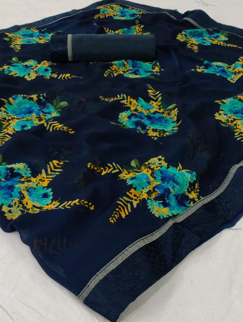 Lt Orchid Latest Fancy Designer Casual Wear Georgette With Floral Printed Sarees Collection